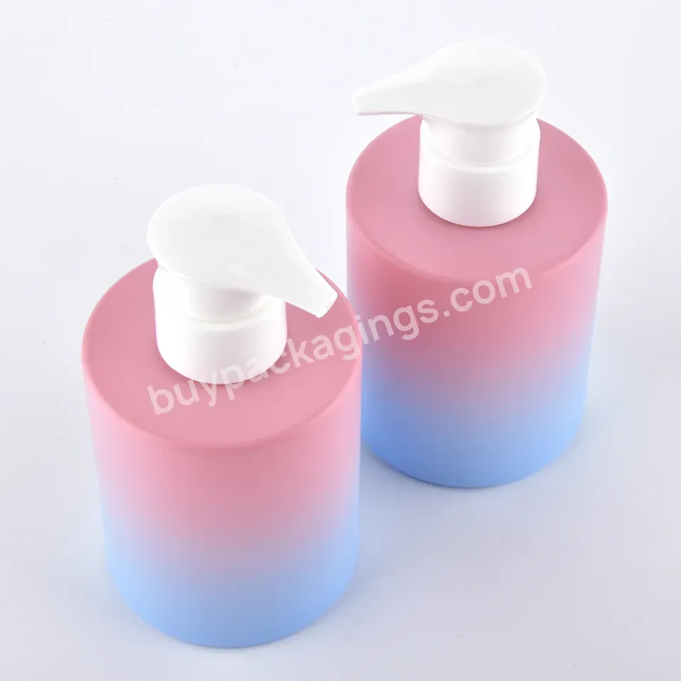 Hot Sale Soft Touch Plastic Bottle 250ml 350ml Pink Body Lotion Bottle Refillable Children Shampoo Bottles