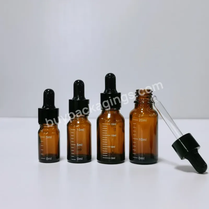 Hot Sale Supplier Amber Clear Dispenser Essential Oil Dropper Bottle Glass Bottle With Black Dropper