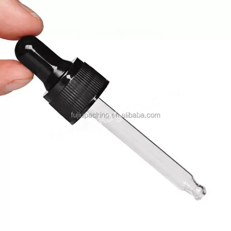 Hot Sale White Black Dropper Cap 18mm Plastic Pilfer Proof Lids With 76mm 75mm Length Pipette