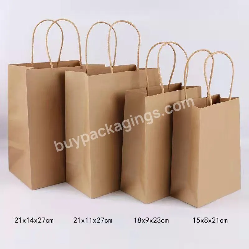 Hot Saleas  Brown Shopping Kraft Retail Arty  food kraft paper gift bags with handle