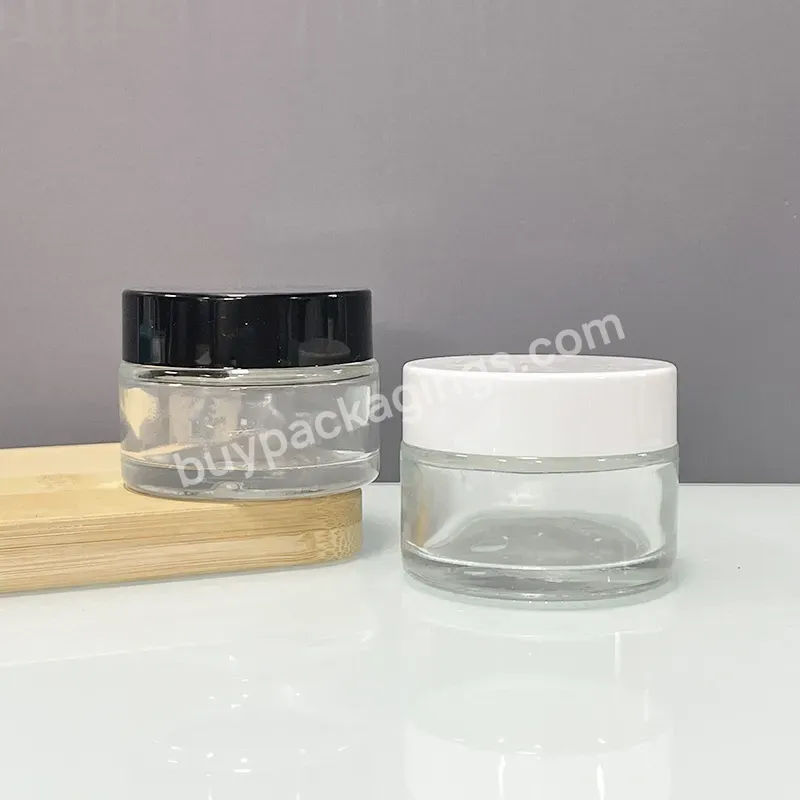 Hot Sales 5g 10g 20g 30g 50g 60g 100g Custom Clear Recyclable Cosmetic Glass Cream Jar Containers With Lids