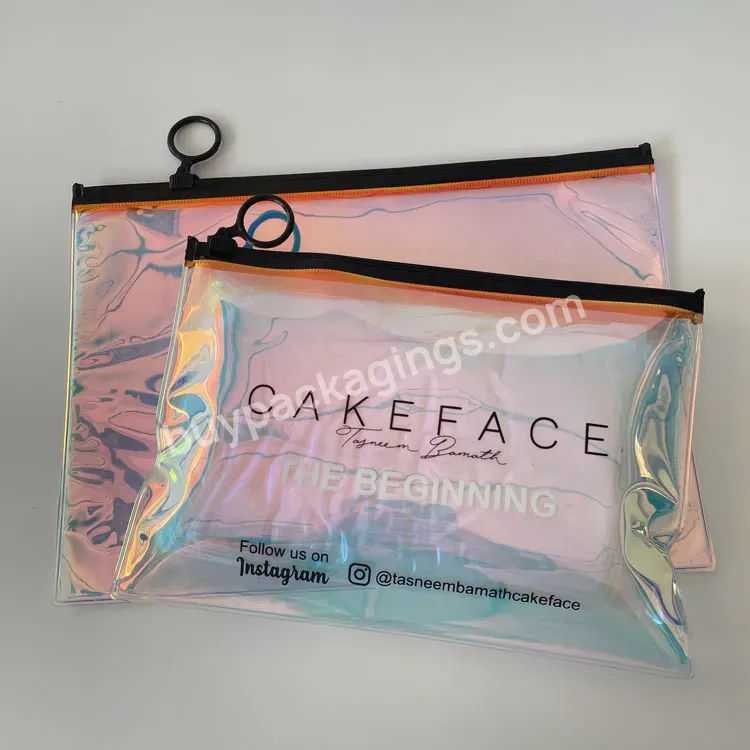 Hot Sales Customized Bracelet Plastic Packaging Zipper Bag With Logo Printing Laser Effect Package Pouch Wholesale