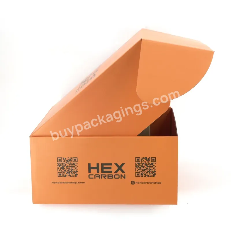 Hot Sales Customized Qr Code Packaging Boxes In Orange Color Packaging Clothing Box