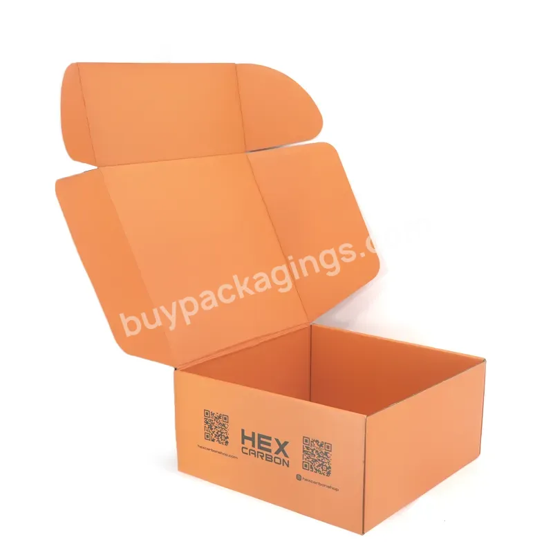Hot Sales Customized Qr Code Packaging Boxes In Orange Color Packaging Clothing Box