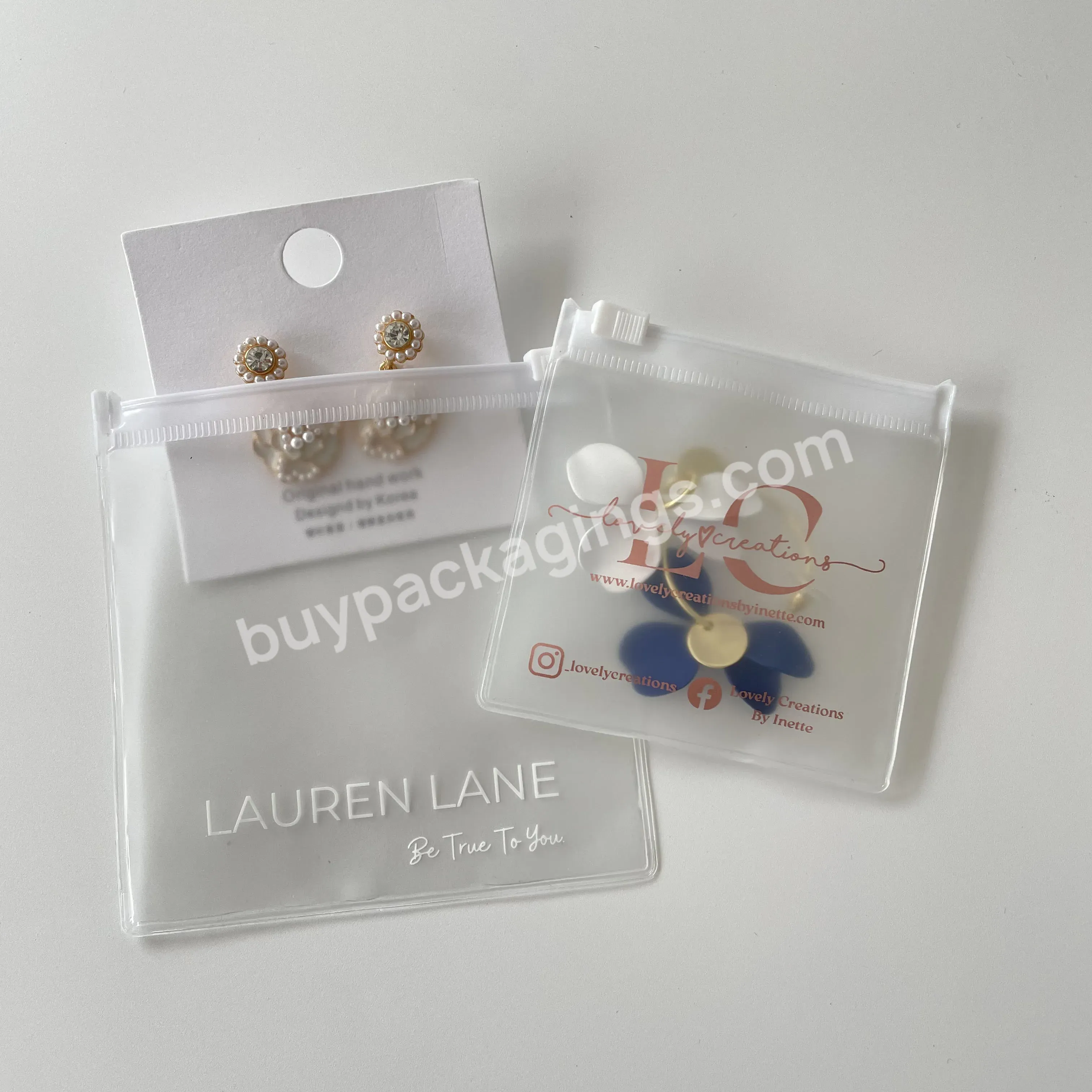 Hot Sales Jewelry Packaging Zip Lock Bag Custom Earring Shopping Bag Boutiques Zip Lock Bags With Logo