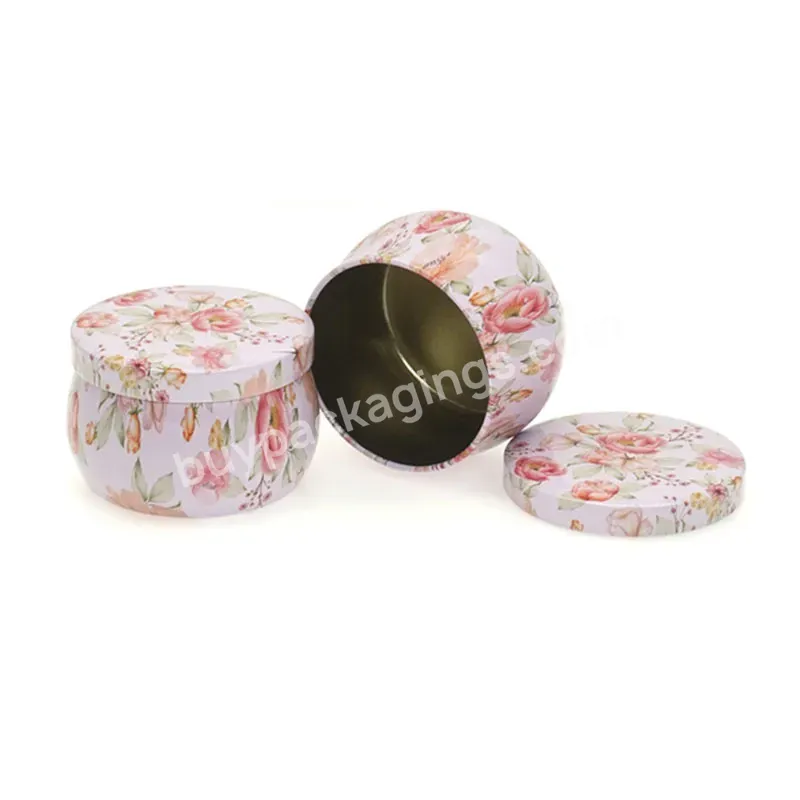 Hot Sales Metal Packaging Round Pink Candy Candle Tin Candle Tin Can Candle Tin Box