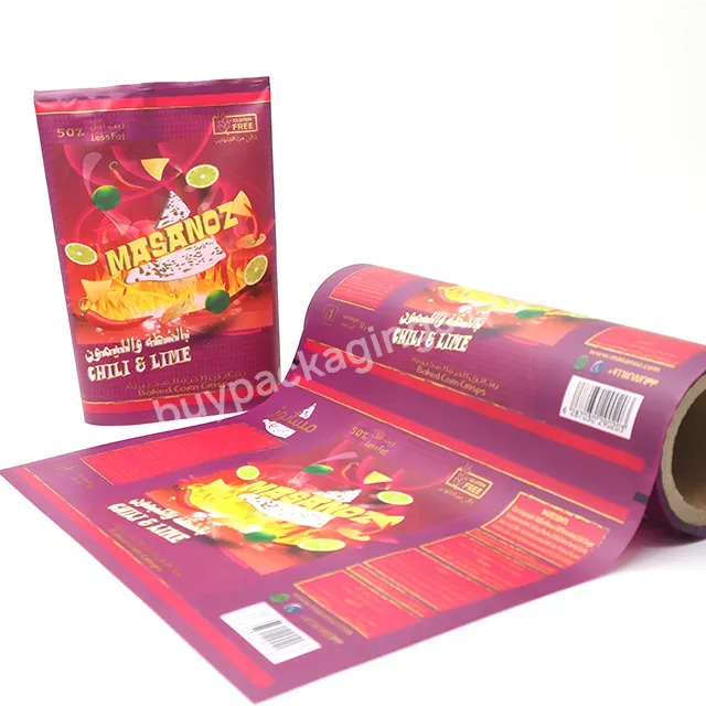 Hot Sales Moisture Proof Potato Chips Plastic Packaging Film Roll Laminating Snack Candy Packaging For Food Cake Snackpackaging