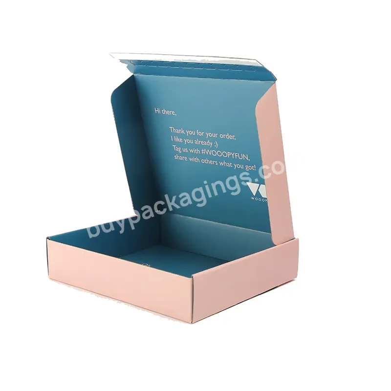 Hot Sales Pink Mailer Boxes Custom Printing Logo Shipping Corrugated Folding Box With Self Adhesive Zipper Mailing Gift Box