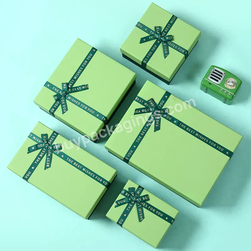 Hot Sales Set Exquisite Simple Beautiful Gift Box Heaven And Earth Cover Gift Bow Gift Box Luxury Paper Boxes
