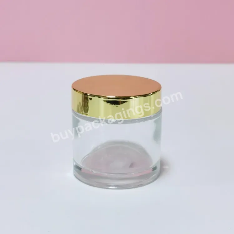 Hot Sales Transparent 80ml Cream Screw Lid Bottle Transparent Glass Jar Essential Oil Glass Jar For Cosmetic