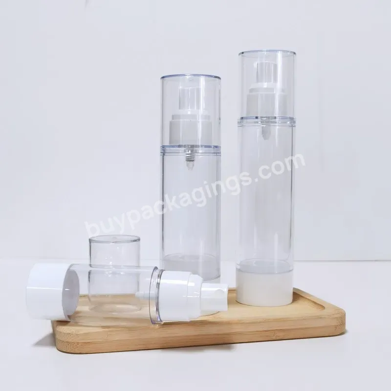 Hot Sealing Cosmetic Skincare 15ml 30ml 50ml Clear Plastic As Lotion Cream Serum Airless Pump Bottle Spray Bottles