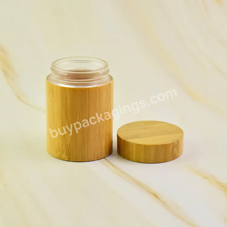 Hot Sell 1 Oz 2 Oz 3 Oz 4 Oz Child Resistant Bamboo Skin Glass Bottle - Buy 1oz 2oz 3oz 4oz Hot Sell Cr Bamboo Skin Glass Jar 3.5 Gram,Bamboo Cr Silicone Seal Lid,Custom Design Logo 3.5g Glass Jar Borosilicate Container.