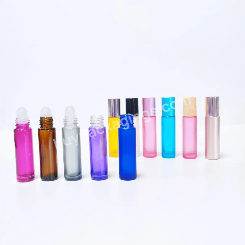 Hot Sell 10ml Attar With Steel Glass Ball Glass Roll On Roller Essential Oil Perfume Bottles