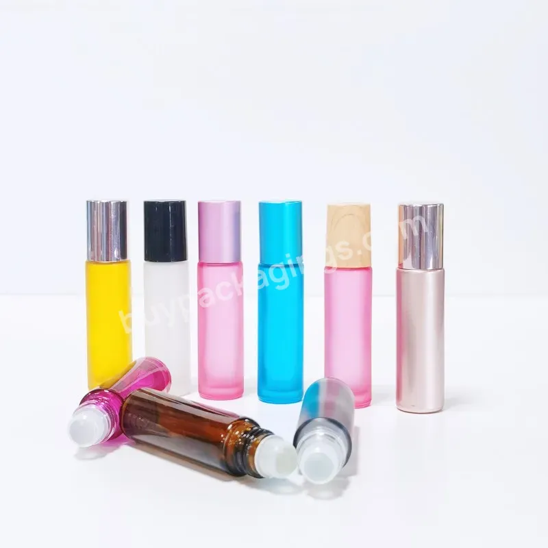 Hot Sell 10ml Attar With Steel Glass Ball Glass Roll On Roller Essential Oil Perfume Bottles