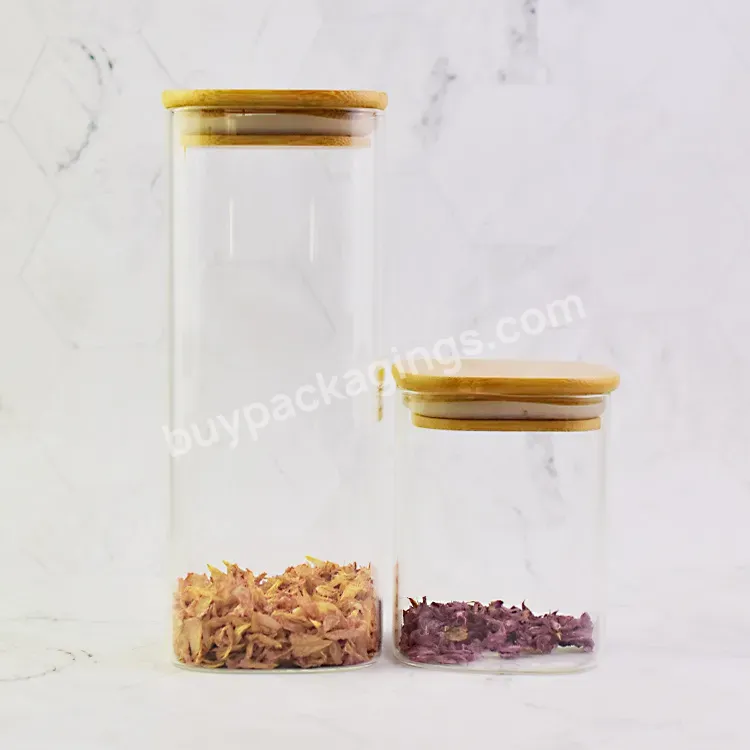 Hot Sell 1oz 2oz 3oz 4oz Child Resistant Silicone Seal Bamboo Lid Custom Logo Glass Jar