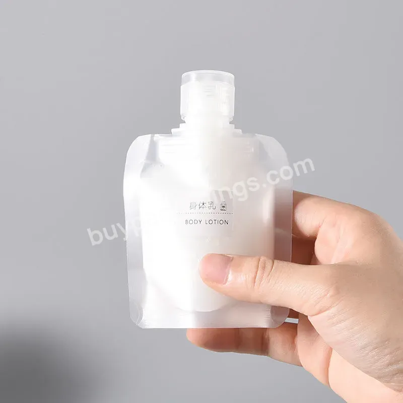 Hot Sell 30ml 50ml 100ml Matte Transparent Stand Up Plastic Spout Liquid Pouch For Shampoo Cosmetic Spout Pouch Flip Top