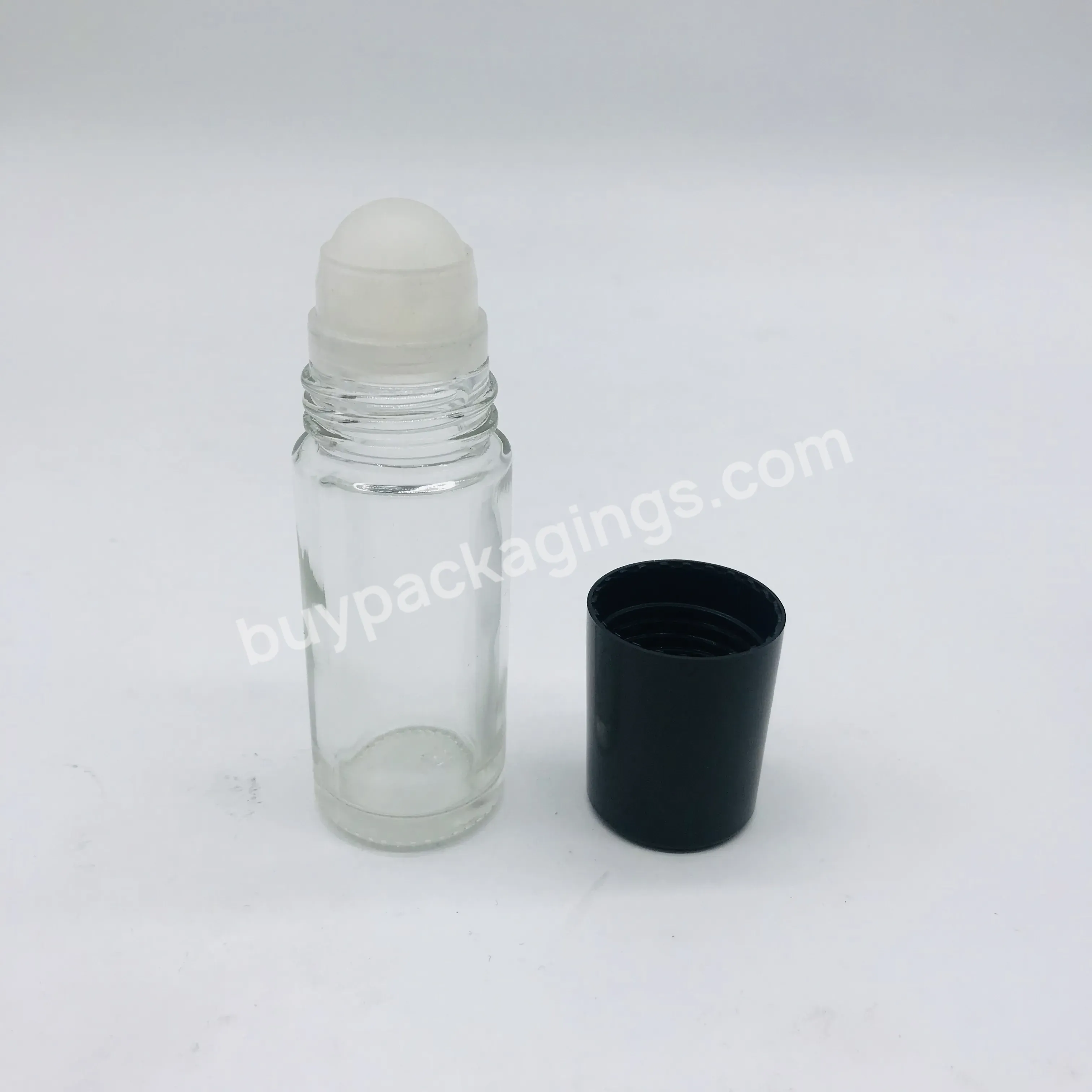 Hot Sell 30ml Roll On Deodorant Bottle Clear Glass Essential Oil Bottle With Plastic Roller Ball