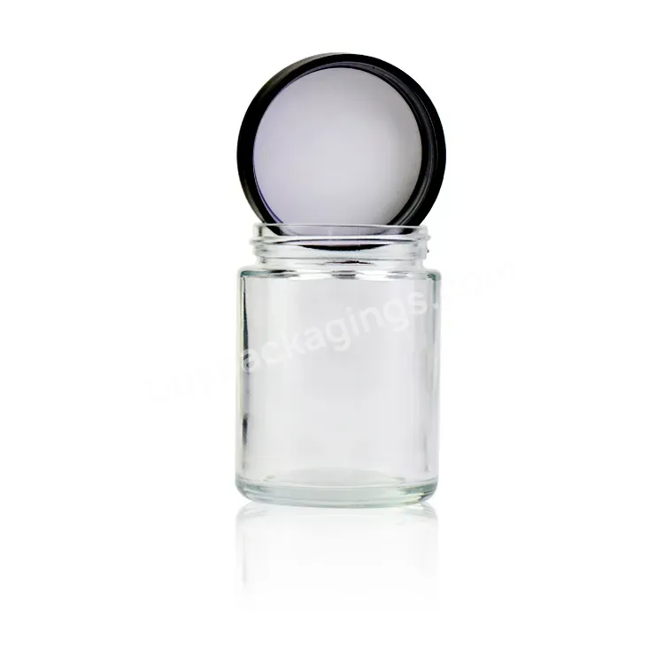 Hot Sell 3.5g 2oz Smell Proof Flower Storage Matte Black Glass Bottler Packaging With Child Resistant Lid - Buy Empty Cosmetic Comtainer,4 Oz Glass Jars With Lid,Bamboo Lid Glass Bottle Cream Jars.