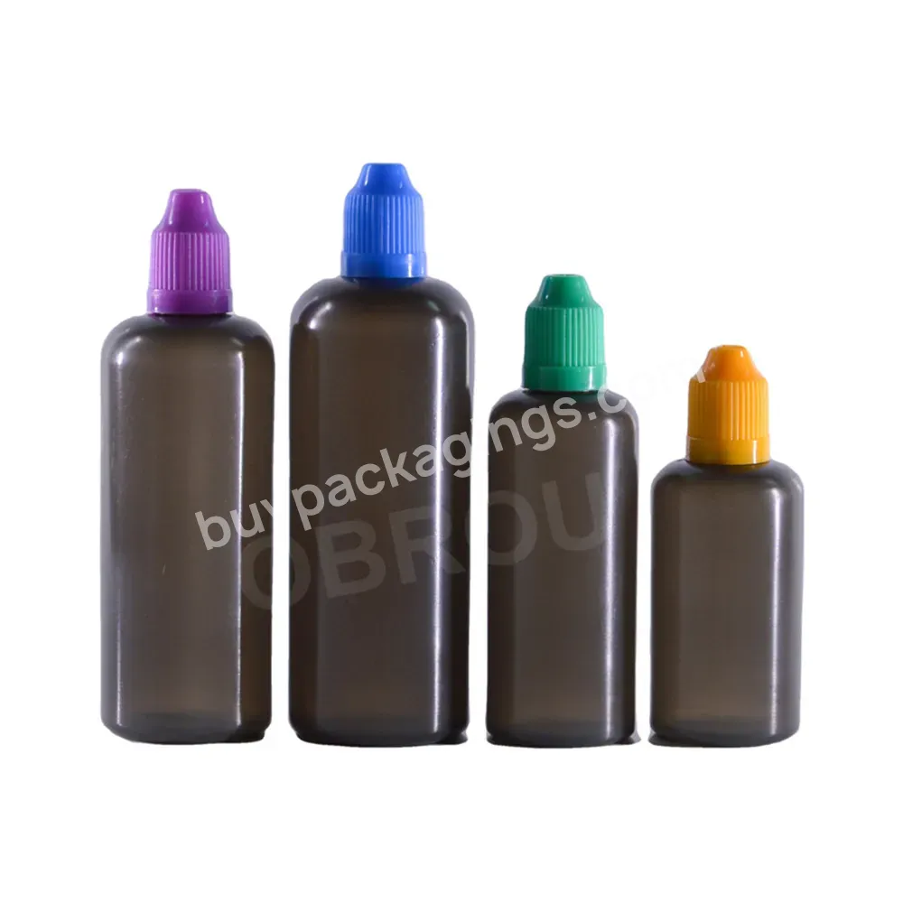 Hot Sell Black Plastic Dropper Bottle With Childproof Cap 10ml 15ml 20ml 30ml 50ml 100ml 120ml Squeeze Crc Dropper Bottles