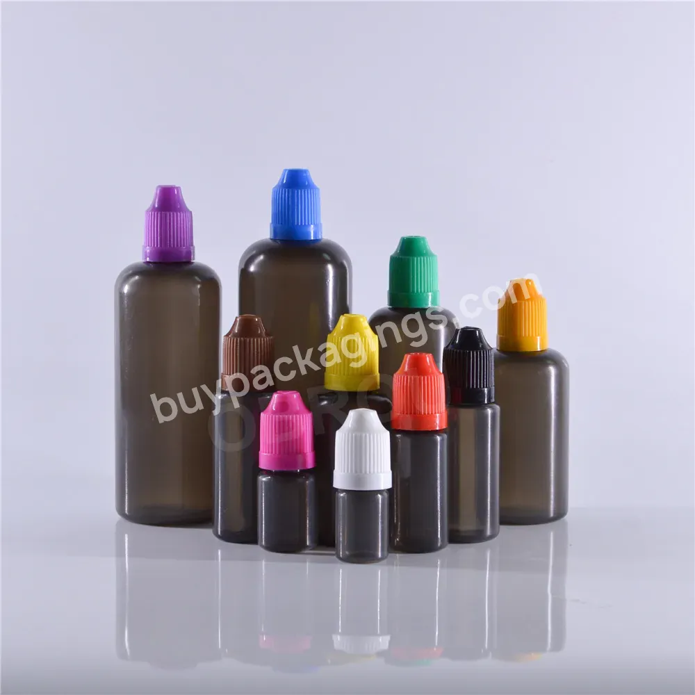 Hot Sell Black Plastic Dropper Bottle With Childproof Cap 10ml 15ml 20ml 30ml 50ml 100ml 120ml Squeeze Crc Dropper Bottles