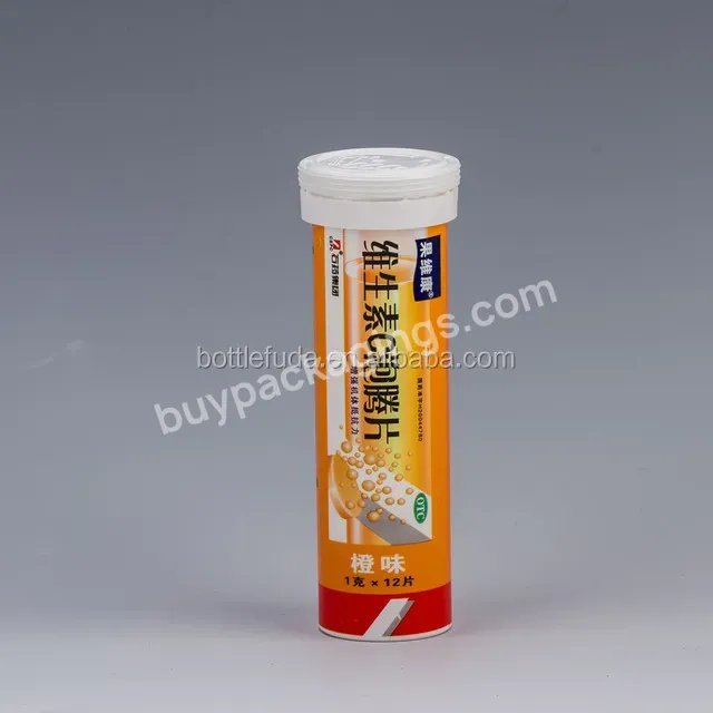 Hot Sell Empty Energy Drink Multivitamin Effervescent Energy Tablets Tubes Storing Vitamin Plastic Thin Tube For Pharma