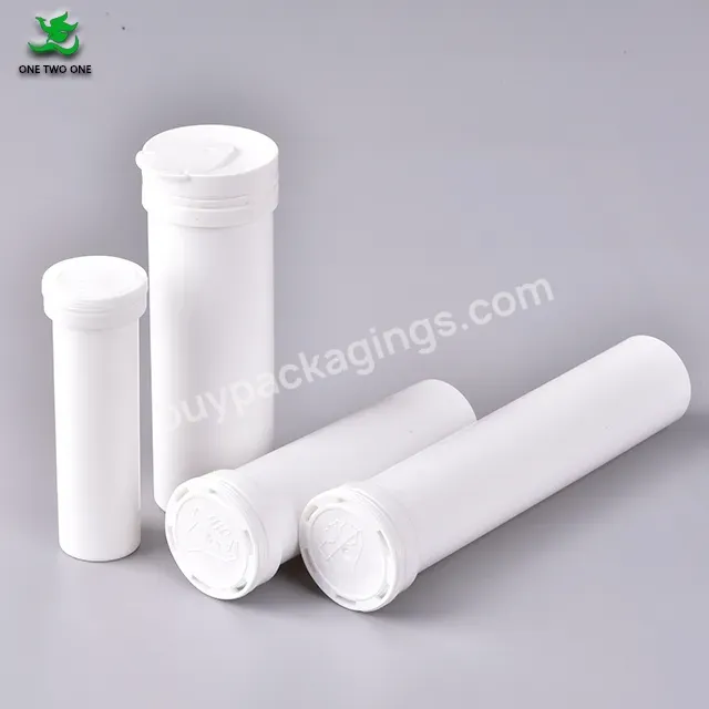 Hot Sell Empty Plastic Vitamin-c Effervescent Tablet Tubes White Color Pill Storage Container 10/15 Tablets