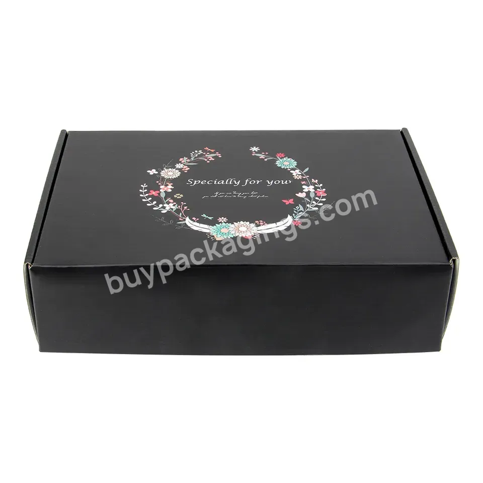 Hot Sell Gift Box Cosmetic Eco Friendly Luxury Branded Shipping Box Custom Logo Corrugated Black Packaging Paper Box