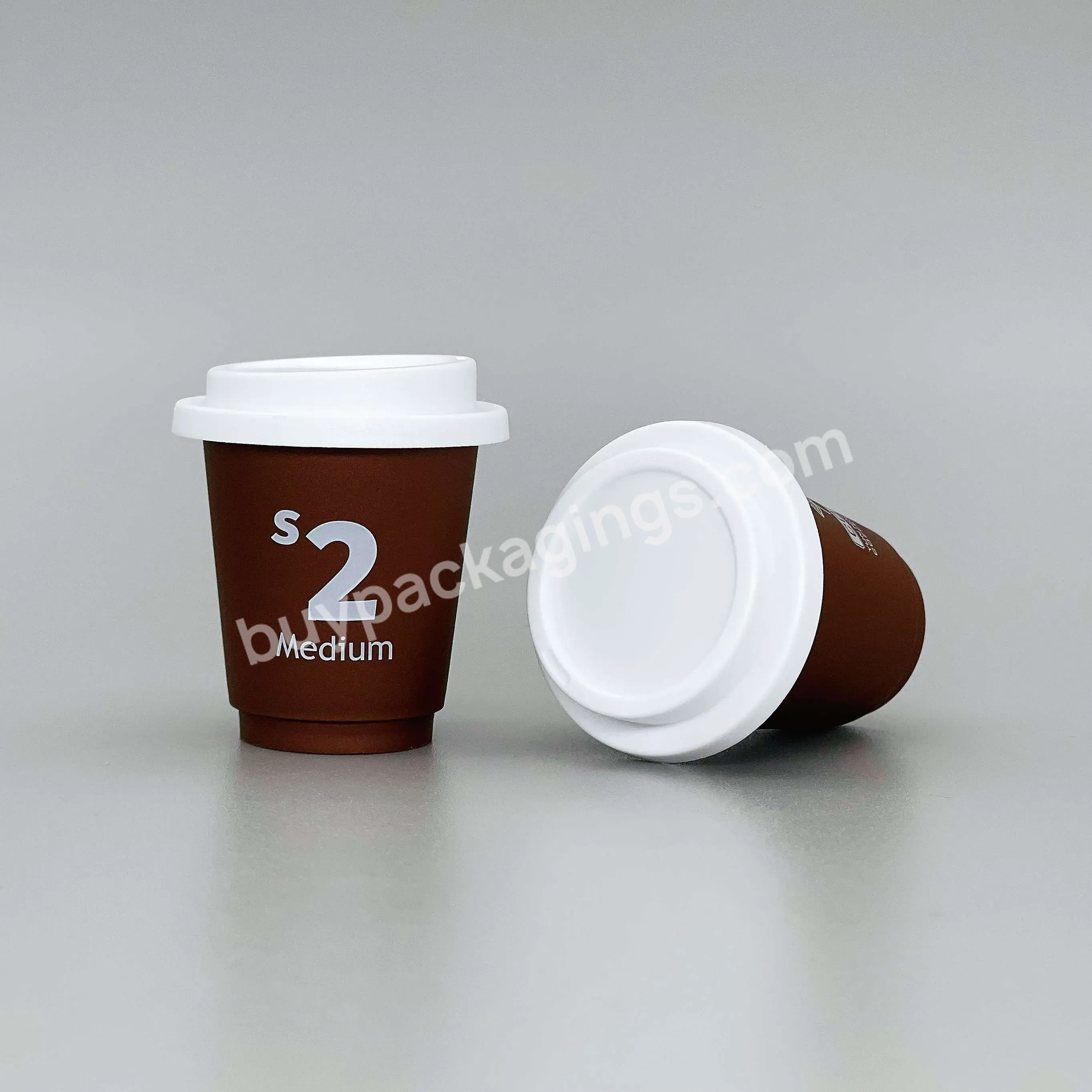 Hot Sell Mini Disposable Coffee Cup Food Grade Pp Bottles Custom Logo Tea Coffee Powder Capsule Cups And Lids With Aluminum Foil