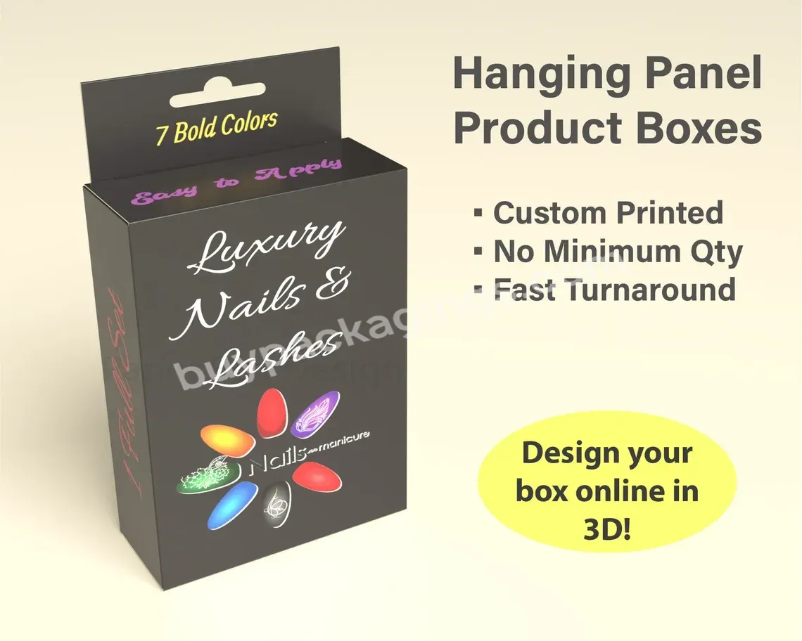 Hot Sell Popular Style Custom Size Logos Designs Packing Box For Nails Nail Packaging Box