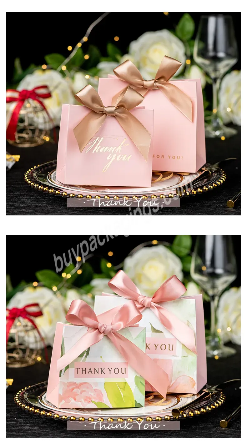 Hot Selling 10*12*6 Cm Plain Pink Kraft Paper Doll Packaging Gift Bags With Rope Handle