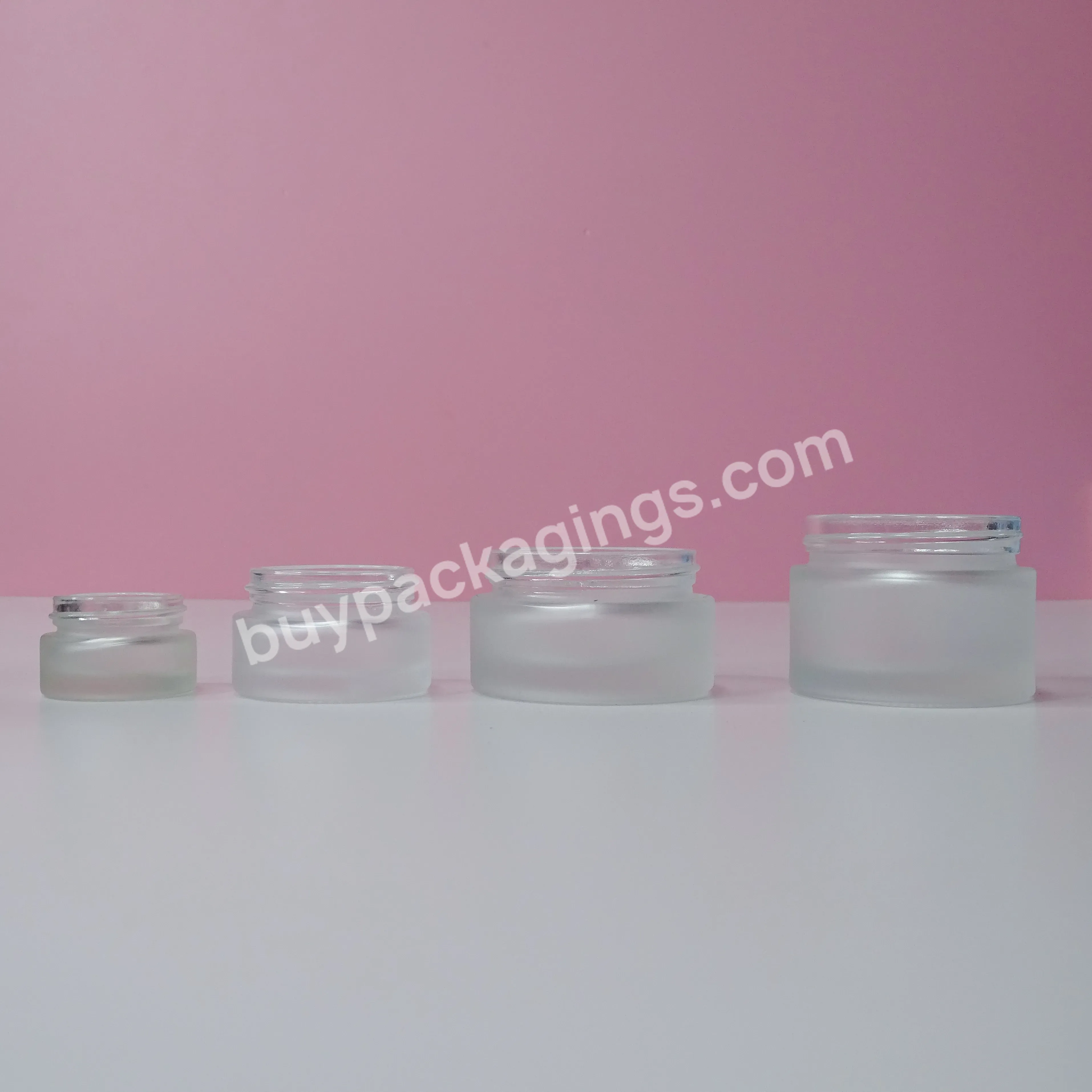 Hot Selling 1oz Luxury Cosmetic Container 10g 30g 50g 100g Facial Cream Lip Scrub Body Butter Clear Frosted Glass Jar