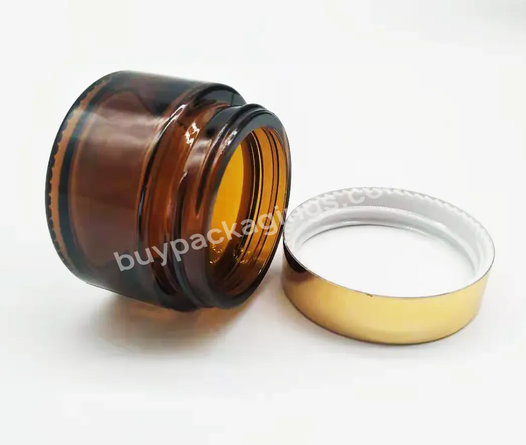 Hot Selling 30ml 50ml 100g Amber Cosmetic Cream Sample Packaging Glass Cream Jars With Cap