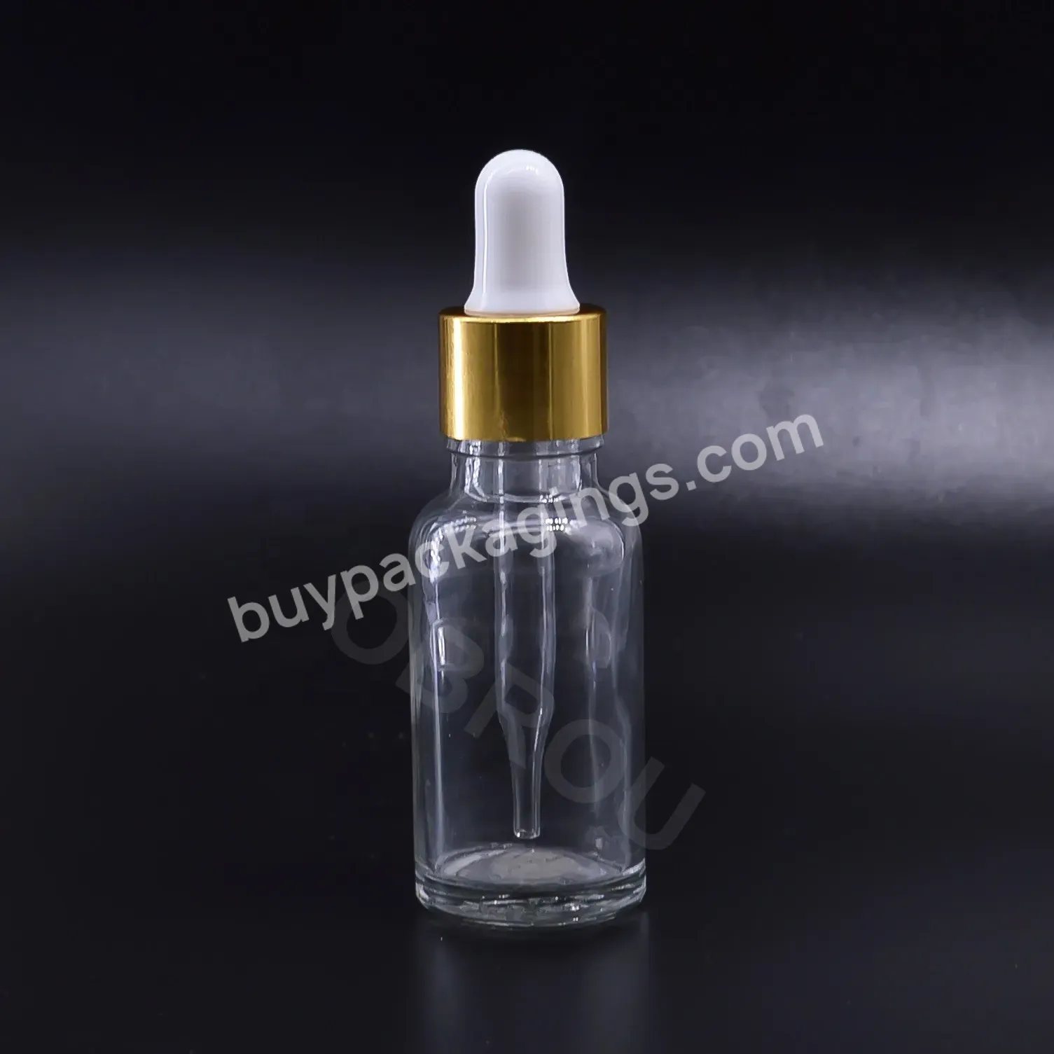 Hot Selling 5 10 15 20 30 50 100ml Clear Perfume Glass Dropper Bottle With Gold Cap And Pipette For Dropper Bottle Essential Oil