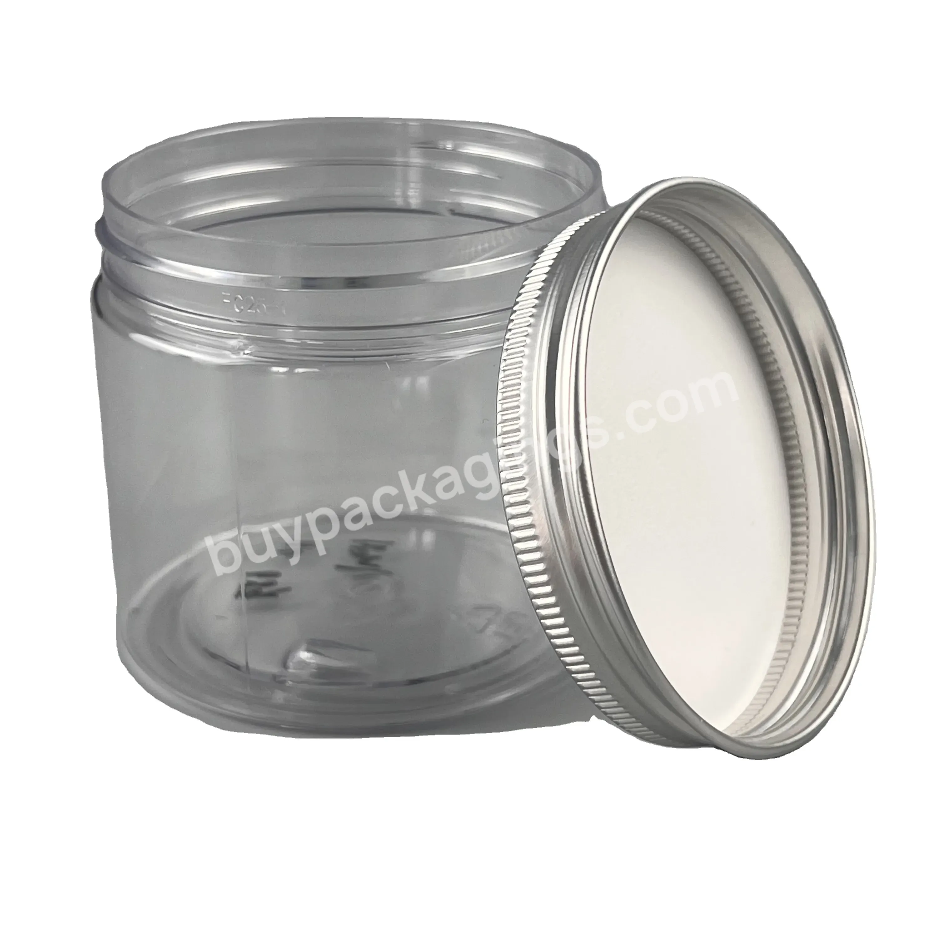 Hot Selling 50ml 100ml 120ml 180ml 200ml Transparent Pet Plastic Jar With Aluminum Screw Cap