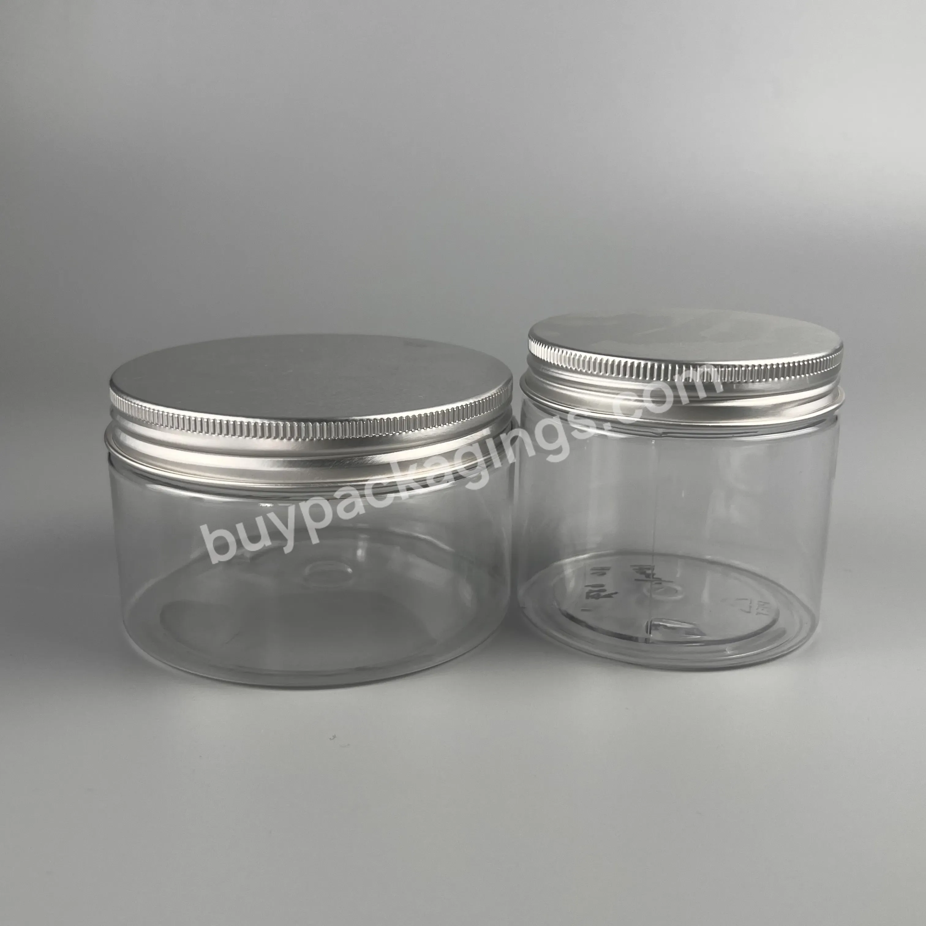 Hot Selling 50ml 100ml 120ml 180ml 200ml Transparent Pet Plastic Jar With Aluminum Screw Cap