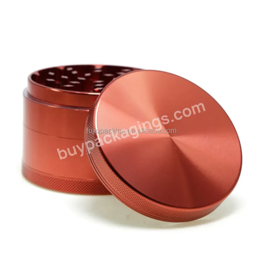 Hot Selling 63mm Aluminium Grinders Tobacco Red Color 4 Layer Portable Herb Grinder