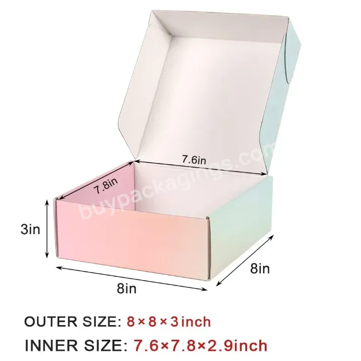 Hot Selling 8*8*3 Inches Colored Shipping Box Recyclable Literature Boxes Corrugated Cardboard Mailer Box
