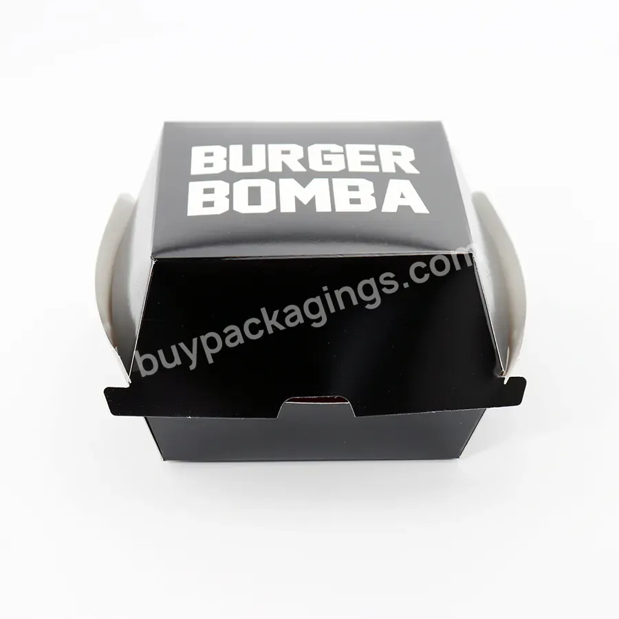 Hot Selling Biodegradable Cardboard Take Away Food Box Custom Gourmet Hamburger Box For Burger Shop