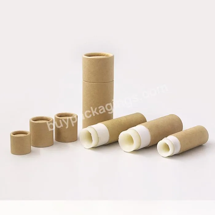 Hot Selling Biodegradable Round Kraft Paper Push Up Tube for Deodorant Lip Balm Skincare Products Natural Cosmetic Packaging