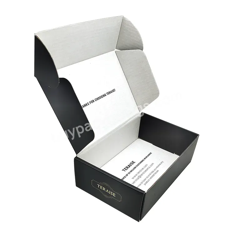 Hot Selling Black And Gold Mailer Boxes For Packaging Corrugated Cardboard Box Recyclable Small Gift Boxes