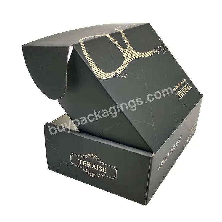 Hot Selling Black And Gold Mailer Boxes For Packaging Corrugated Cardboard Box Recyclable Small Gift Boxes