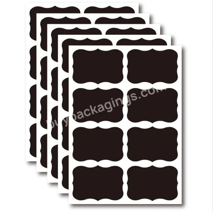 Hot selling blackboard stickers 50*35mm black PVC stickers can write waterproof and erasable 8 packs