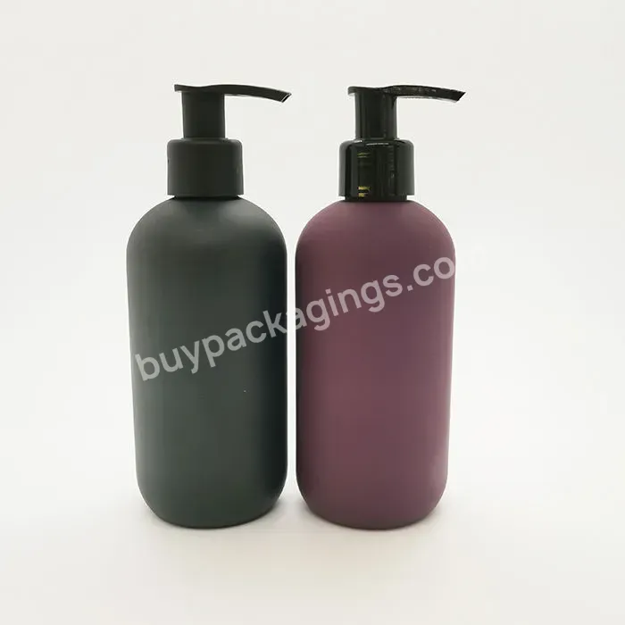 Hot Selling Boston Shape Pet Bottle 250ml 300ml Plastic Cosmetic Lotion Bottle With Pump Dispenser Manufacturer/wholesale