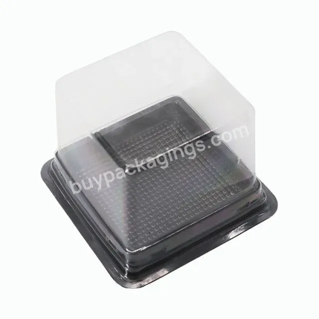 Hot Selling Cake Dessert Disposable Clear Plastic Square Single Compartment Cupcake Container