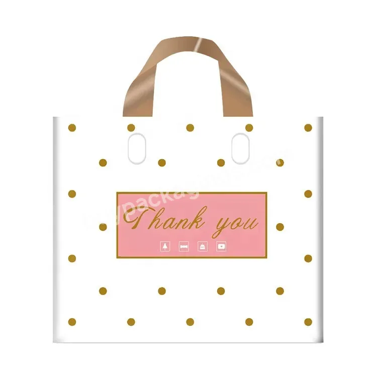 Hot Selling Cheap Pe Pink Die Cut Plastic Elegant Shopping Carry Patch Bag Packaging With Own Logo