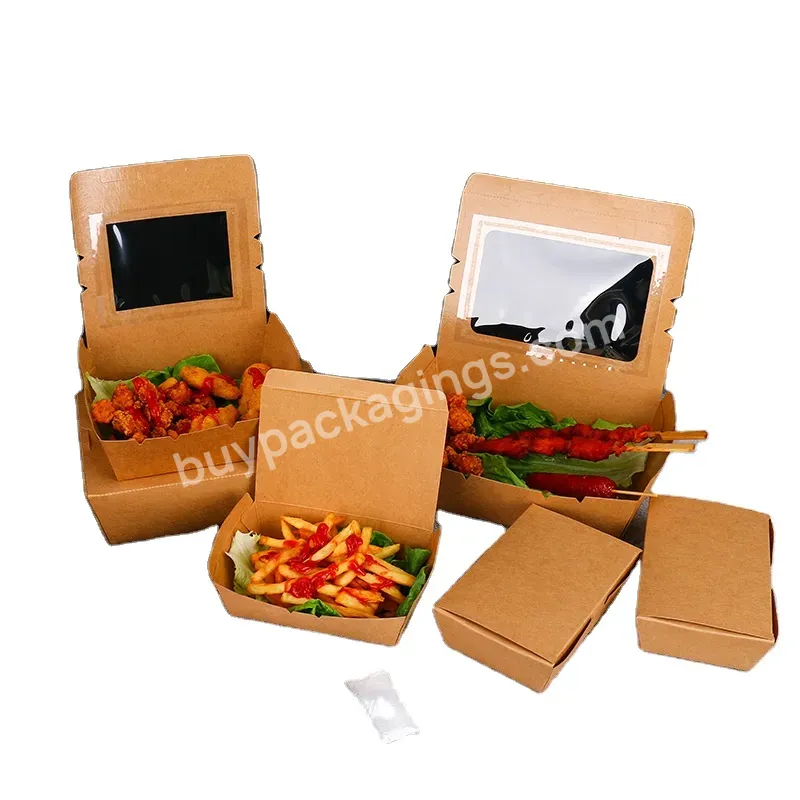 Hot Selling Cheap Takeaway Food Packaging Kraft Paper Boxes Custom Window Water Proof Paper Box