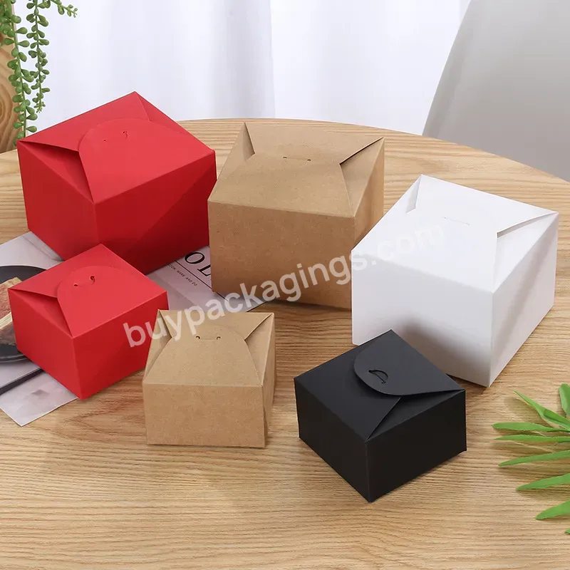 Hot Selling Creative Square Snack Box Brown Paper Cake Boxes Customizable Cookie Packing Box