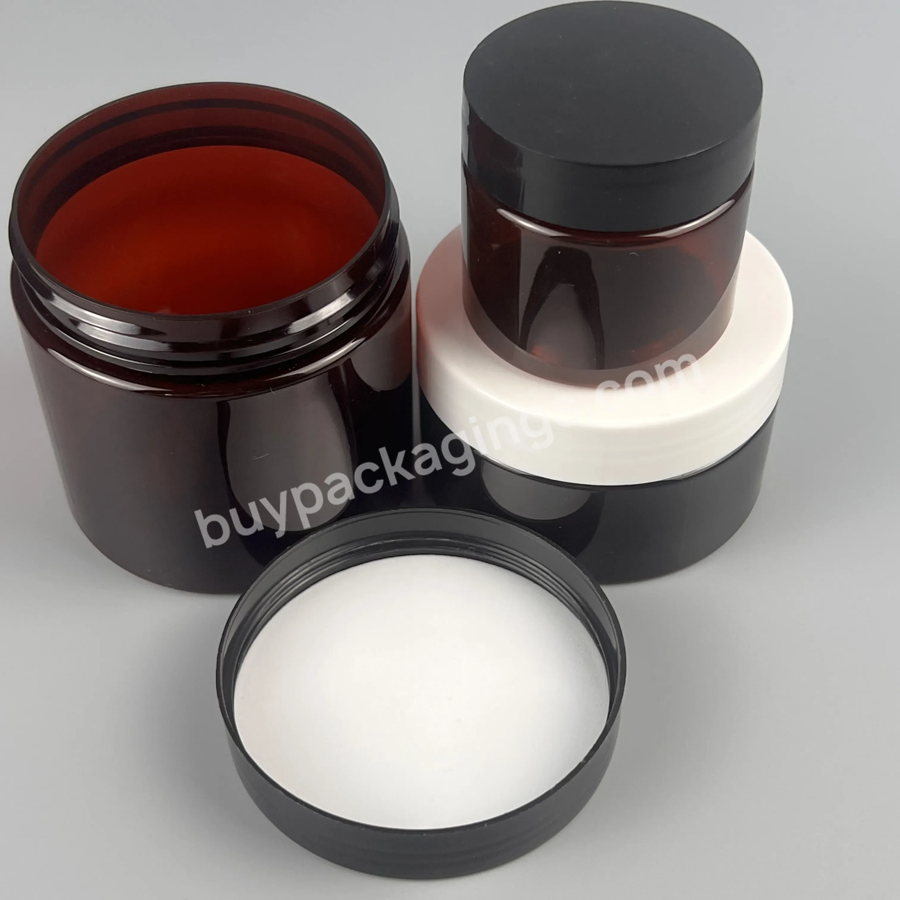 Hot Selling Custom 100ml 200ml 250ml Empty Amber Color Pet Plastic Jar With Aluminum/plastic Cap Manufacturer/wholesale - Buy Empty Amber Color Pet Plastic Jar,Plastic Jar With Aluminum/plastic Cap,Cosmetic Jar.