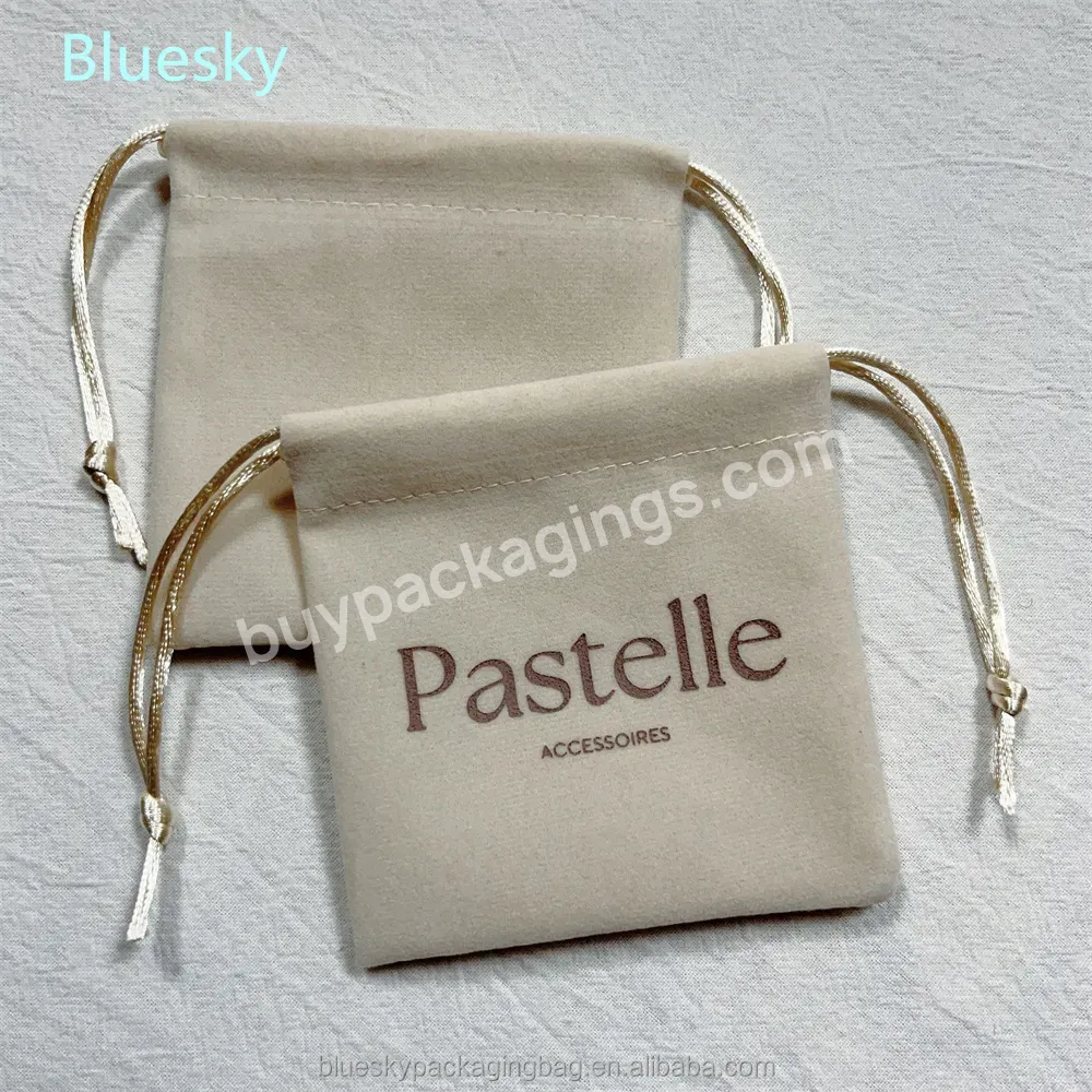 Hot Selling Custom Flannelette Promotional String Bags Drawstring Gift Pouch With Design