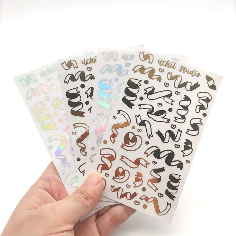 Hot Selling Custom Kiss Cut Sticker Sheets Waterproof Reflective Matte Gold Foil Label Printing